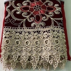 3PC Beth Crochet Embroidery Kitchen Curtain, Basement/Bathroom